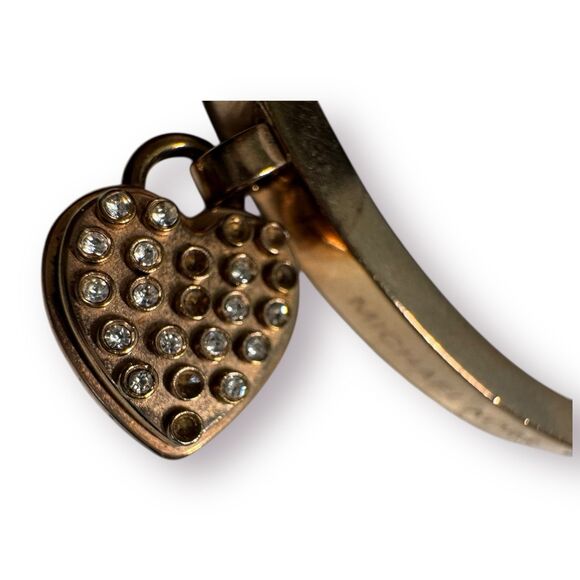 Michael Kors Heart Rose Gold Bangle Bracelet Crystals Glam Retro‎ - Picture 4 of 4